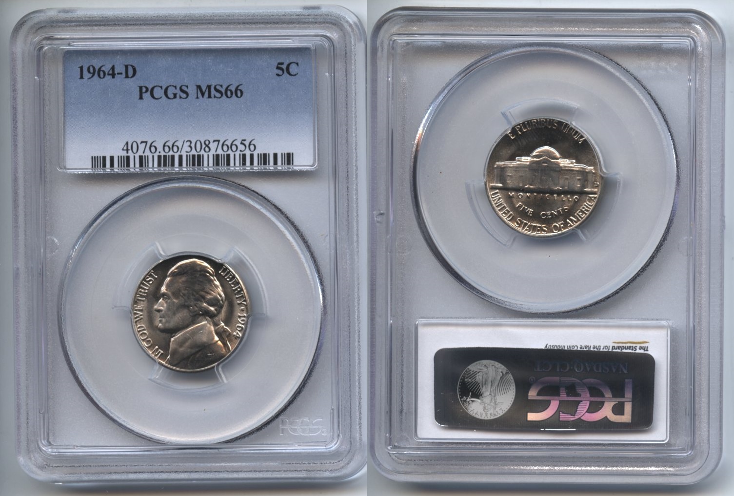 1964-D Jefferson Nickel PCGS MS-66