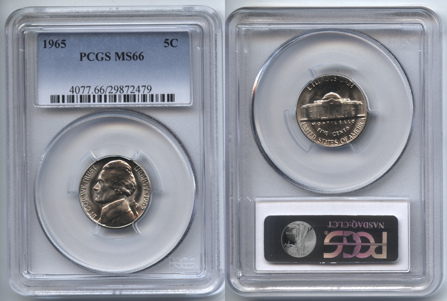 1965 Jefferson Nickel PCGS MS-66