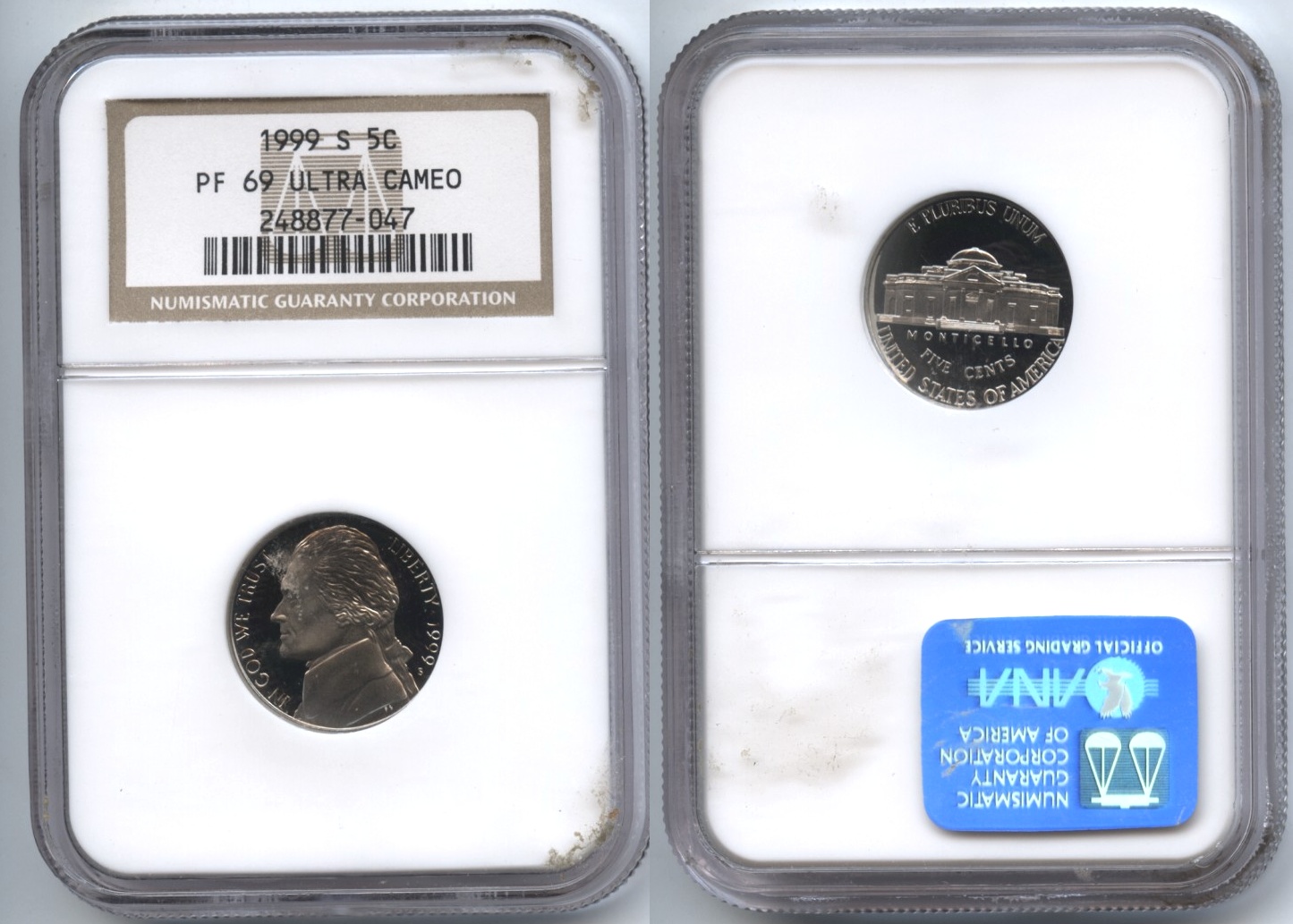 1999-S Jefferson Nickel NGC Proof-69 Ultra Cameo
