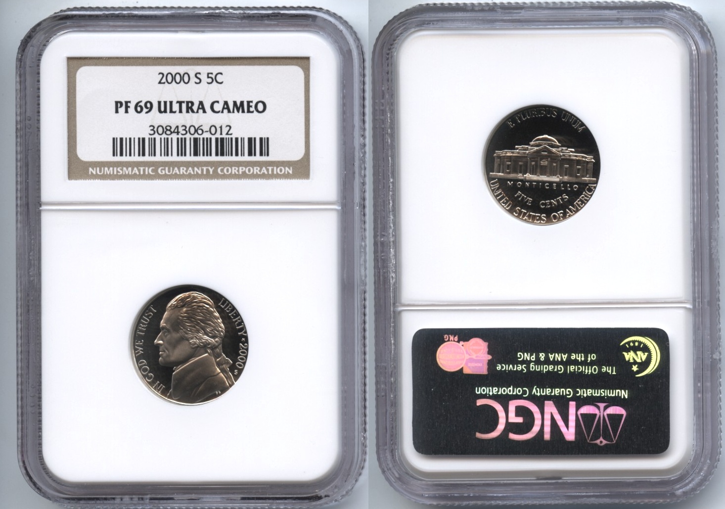2000-S Jefferson Nickel NGC Proof-69 Ultra Cameo