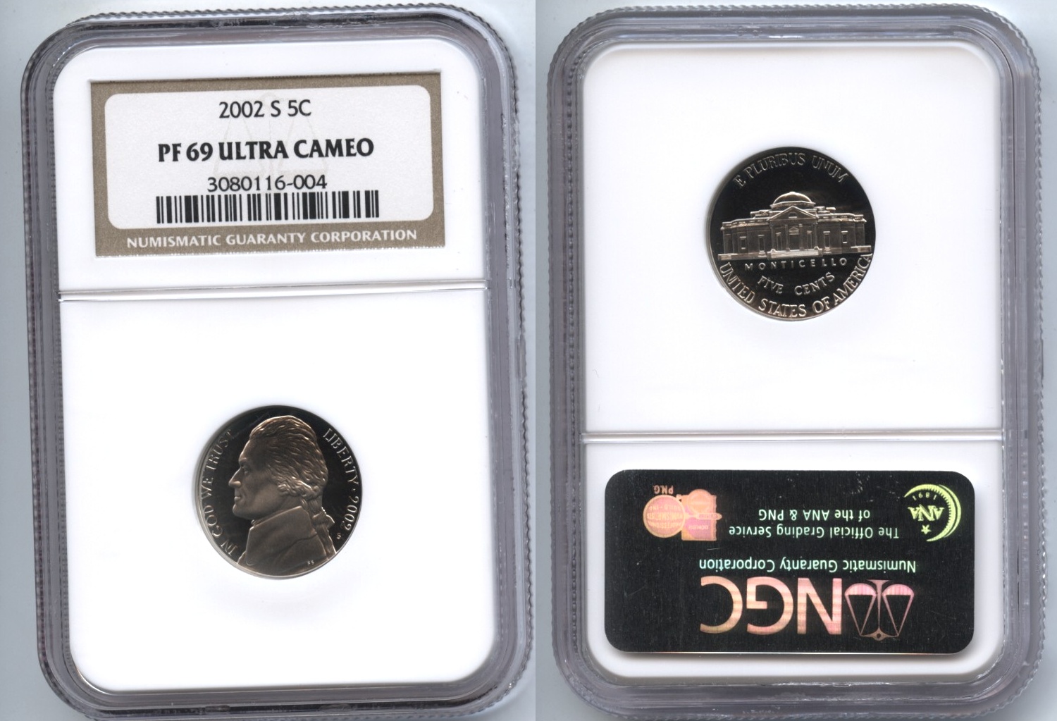 2002-S Jefferson Nickel NGC Proof-69 Ultra Cameo