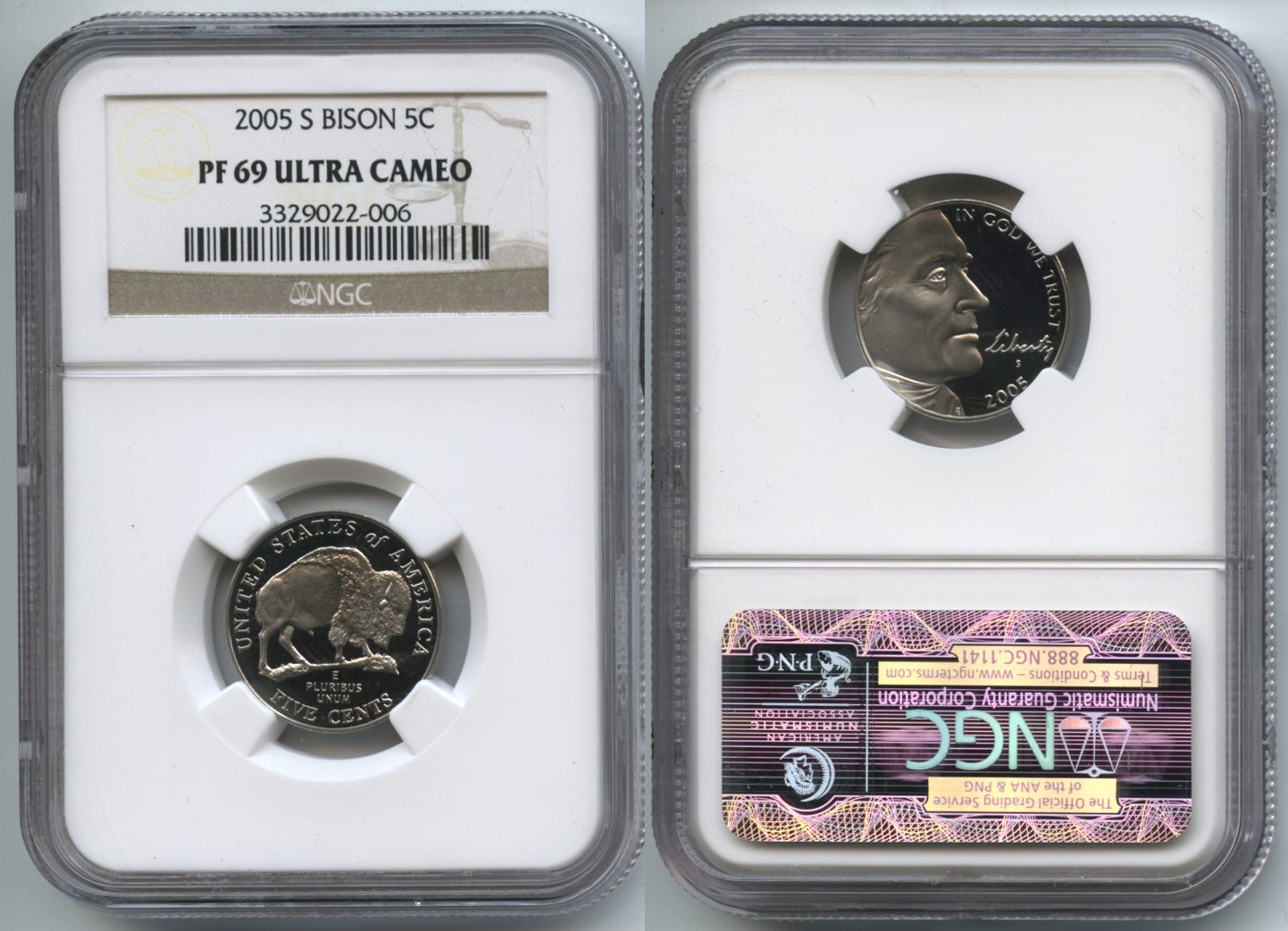 2005-S Bison Jefferson Nickel NGC Proof-69 Ultra Cameo
