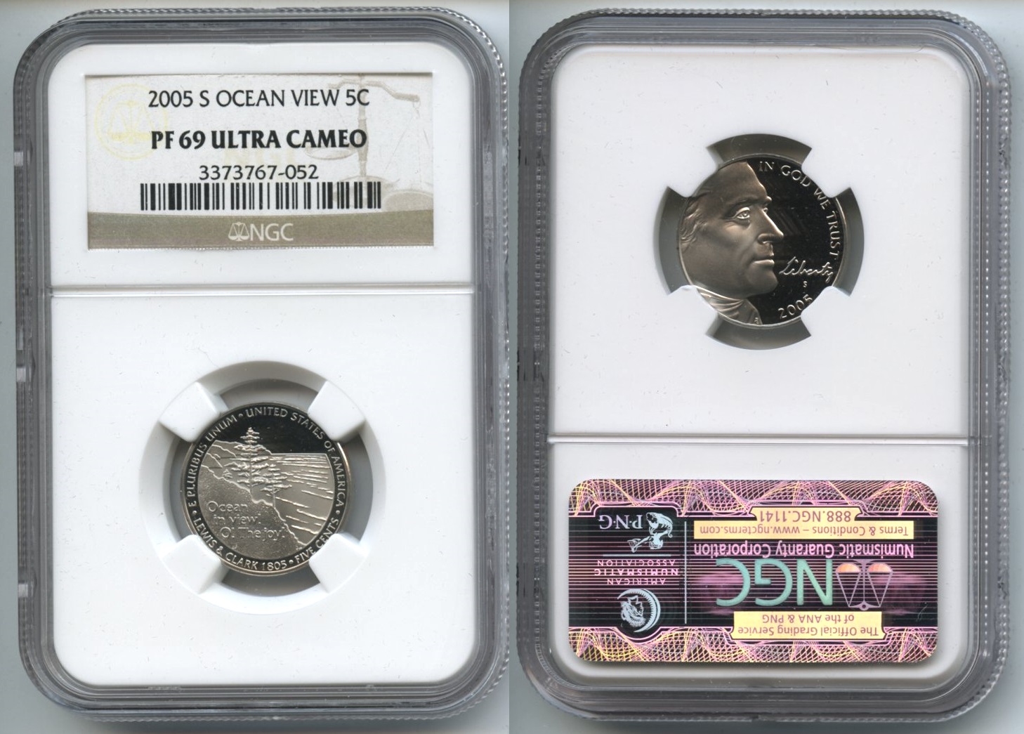 2005-S Ocean View Jefferson Nickel NGC Proof-69 Ultra Cameo