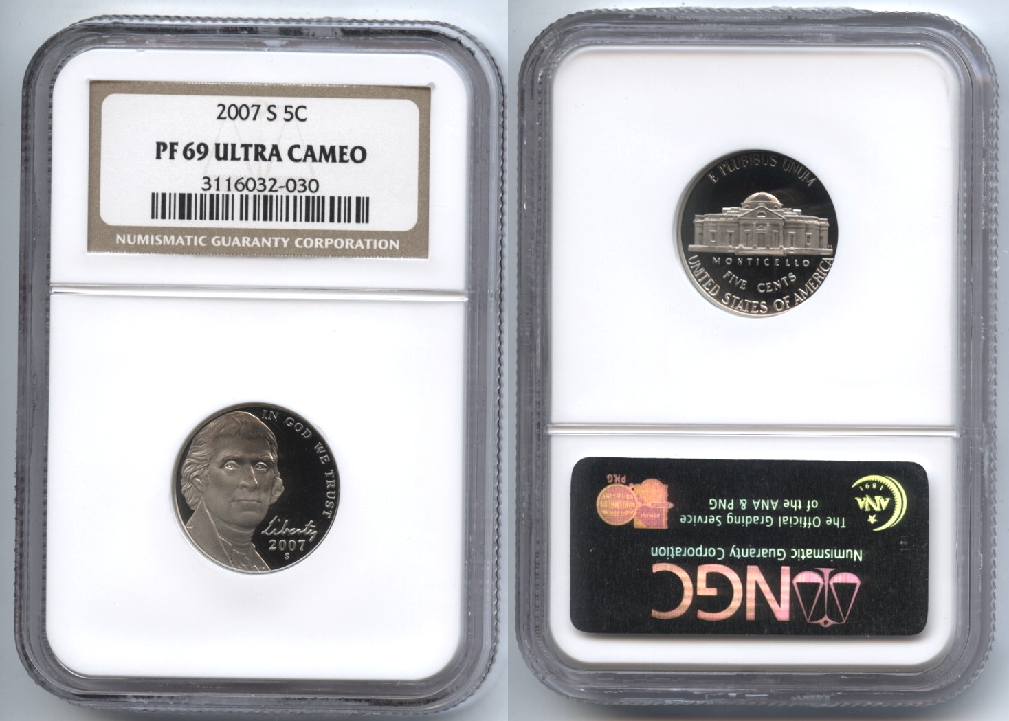 2007-S Jefferson Nickel NGC Proof-69 Ultra Cameo