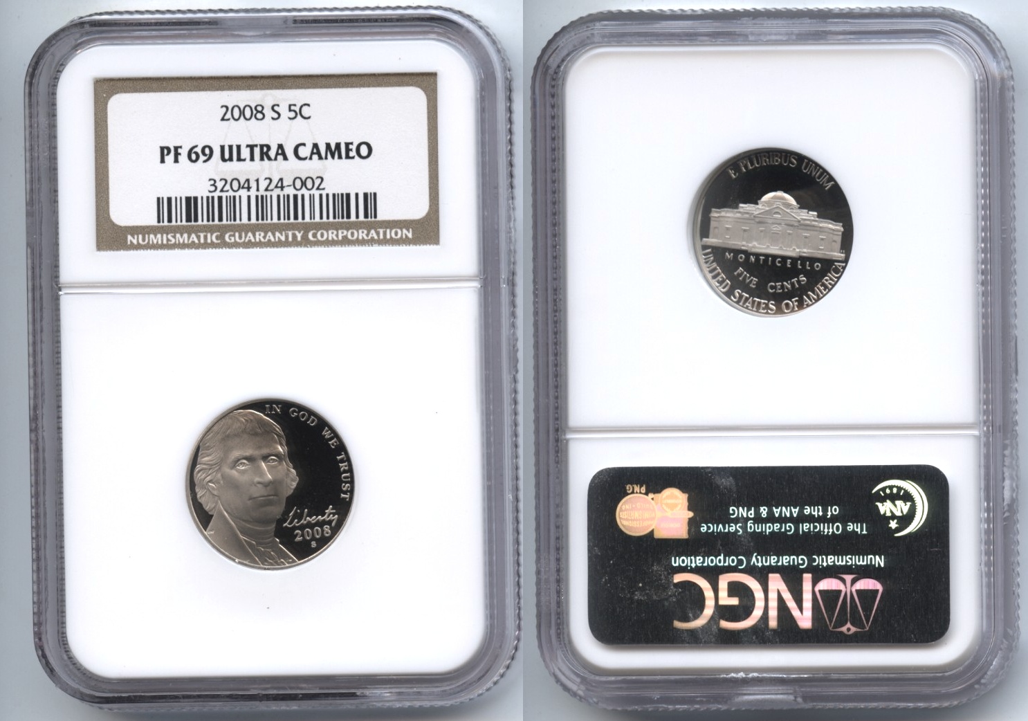 2008-S Jefferson Nickel NGC Proof-69 Ultra Cameo