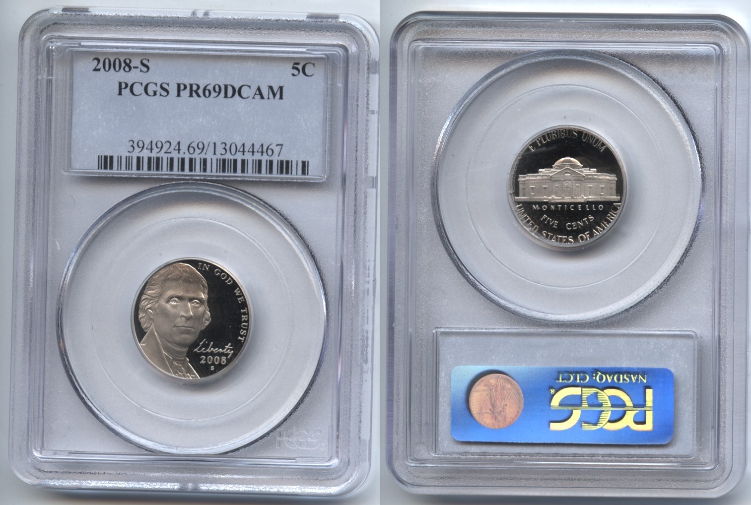 2008-S Jefferson Nickel PCGS Proof-69 Deep Cameo