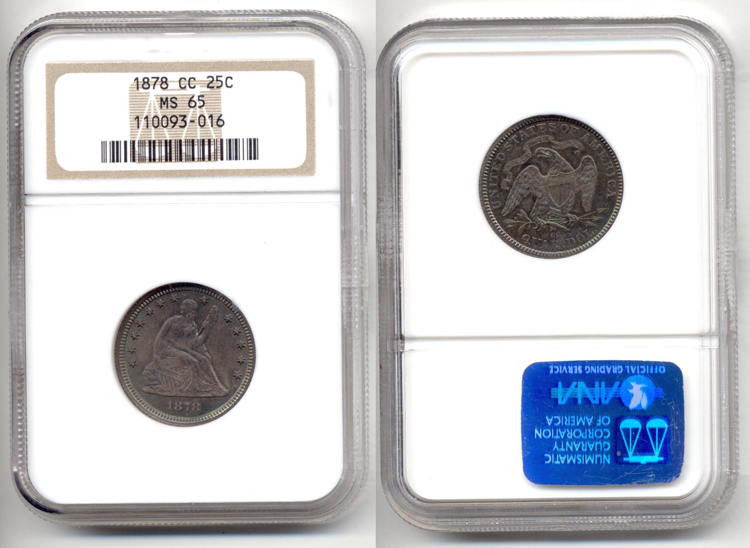1878-CC Seated Liberty Quarter NGC MS-65