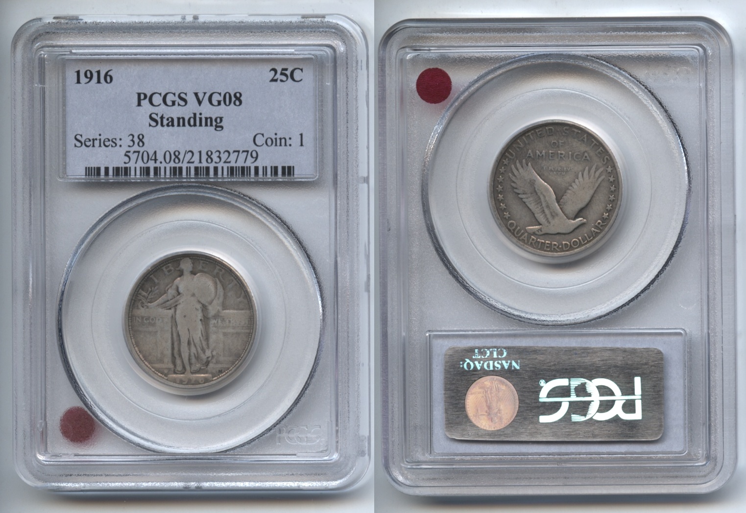 1916 Standing Liberty Quarter PCGS VG-8