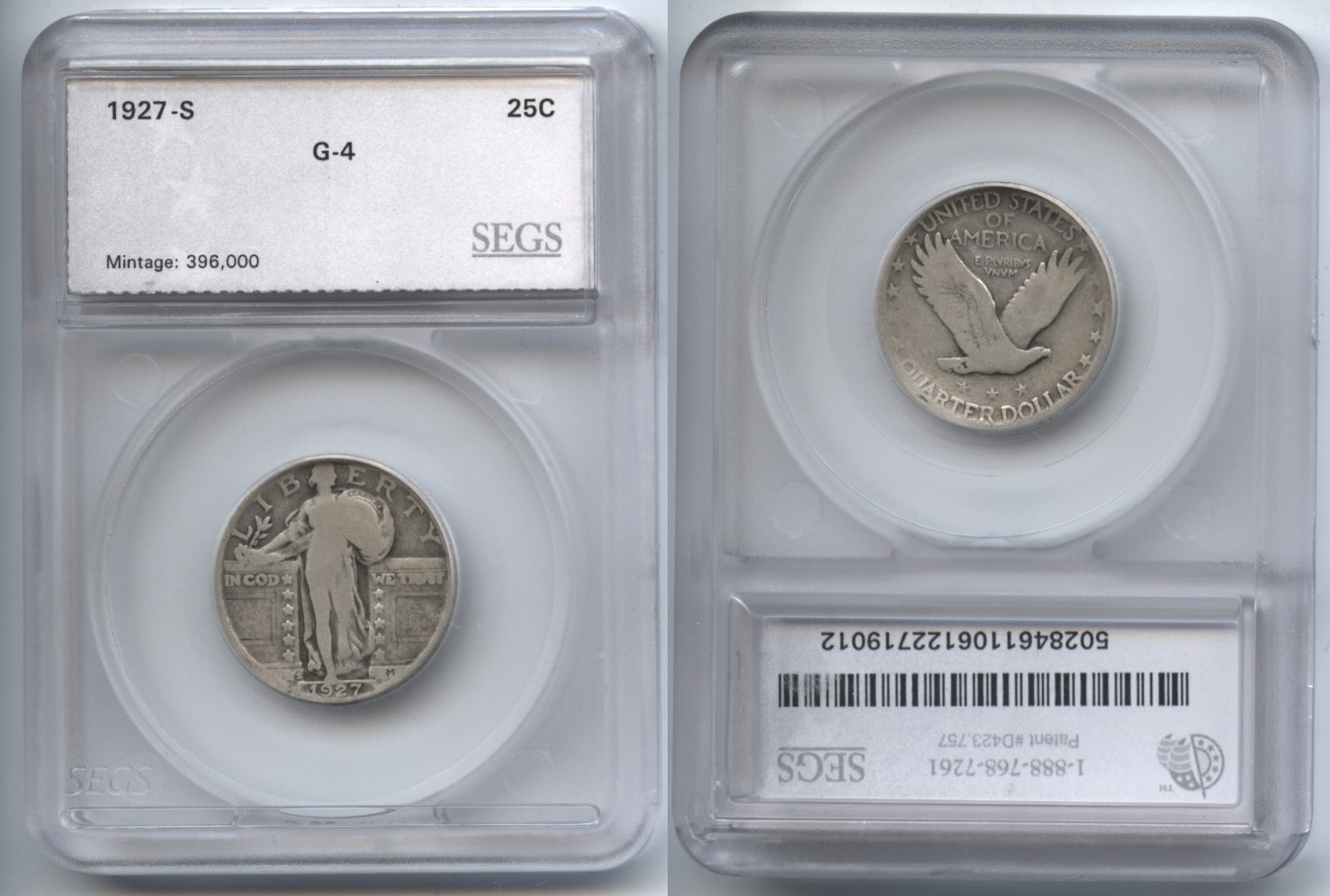 1927-S Standing Liberty Quarter SEGS Good-4