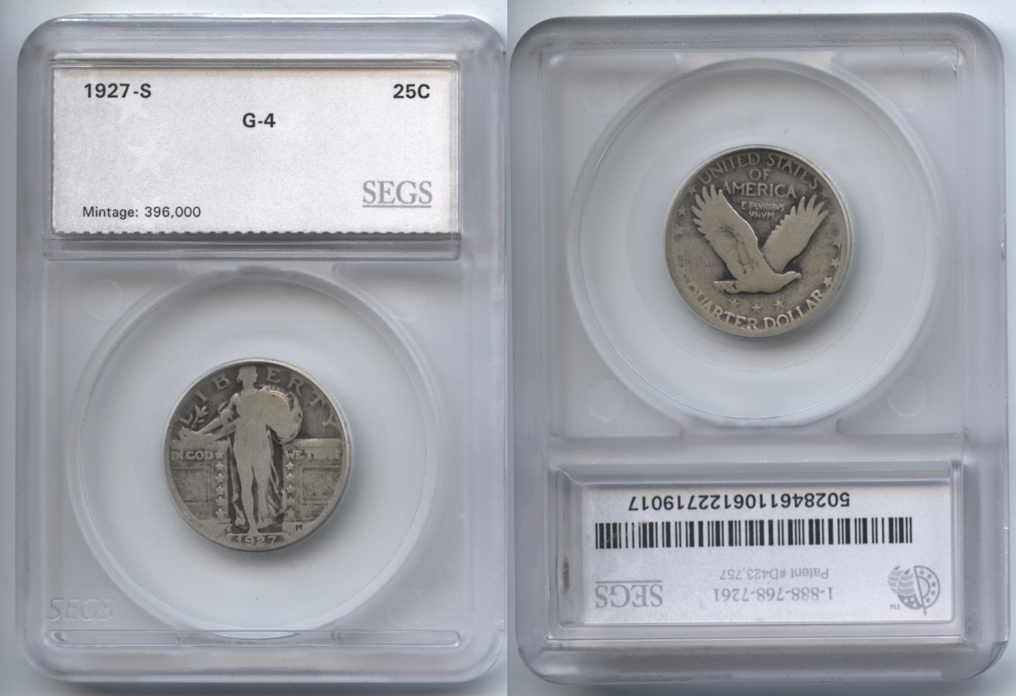 1927-S Standing Liberty Quarter SEGS Good-4 #a