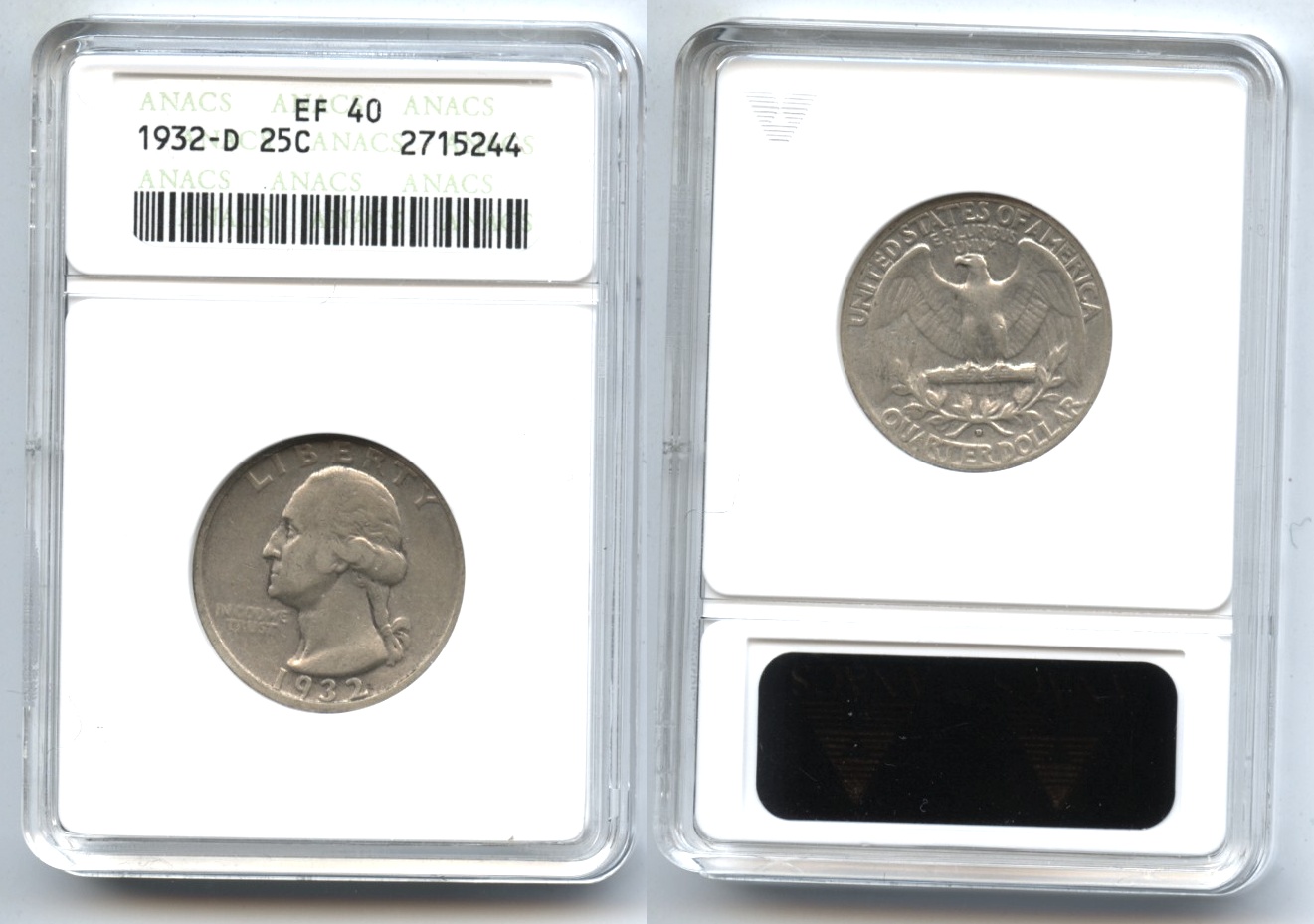 1932-D Washington Quarter ANACS EF-40