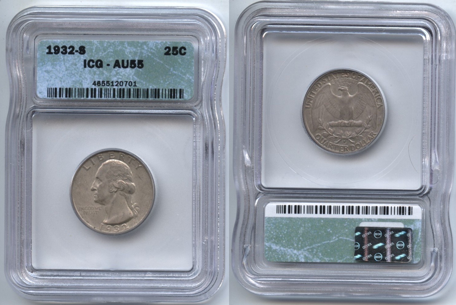 1932-S Washington Quarter ICG AU-55
