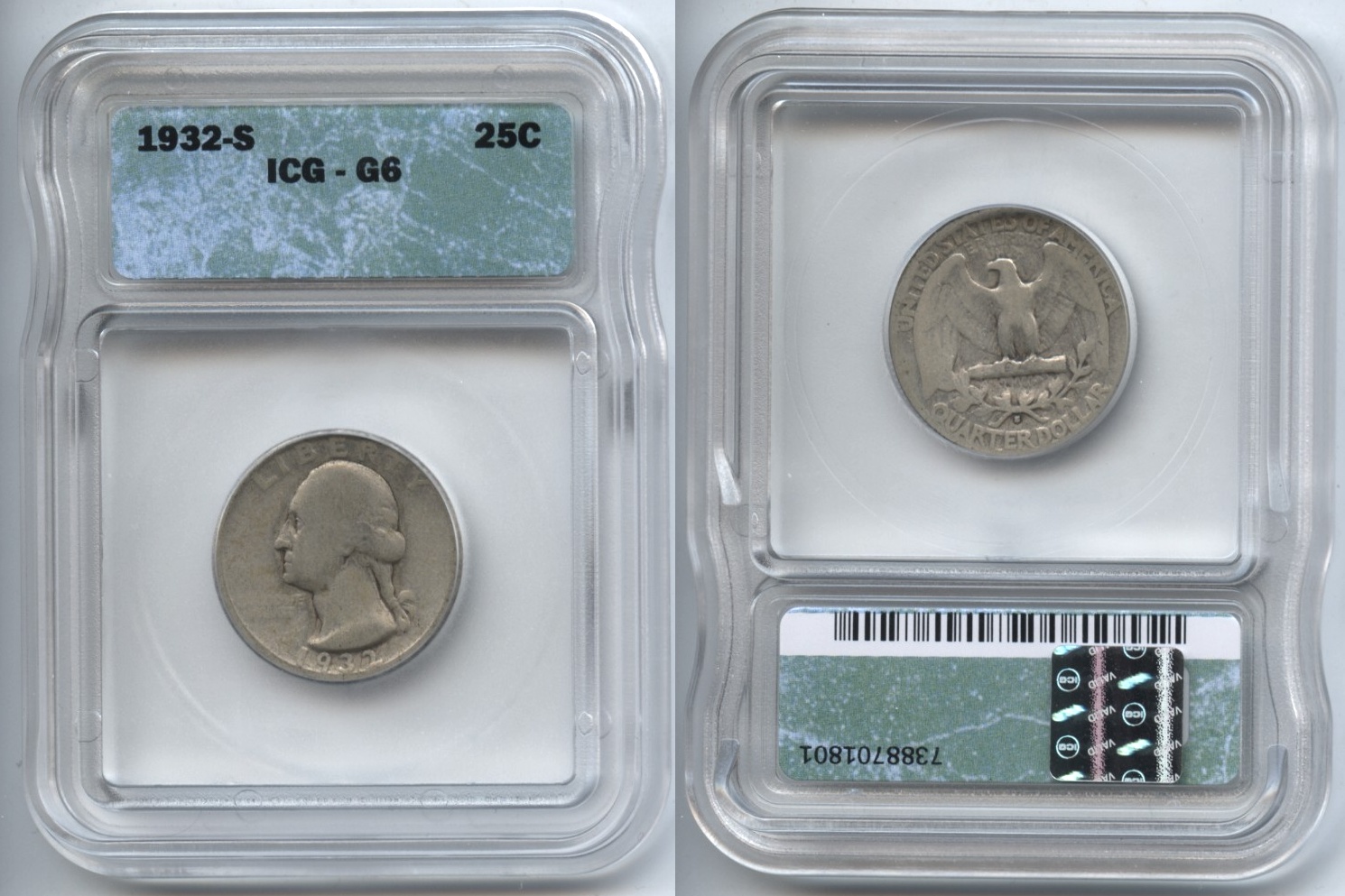 1932-S Washington Quarter ICG Good-6 #a