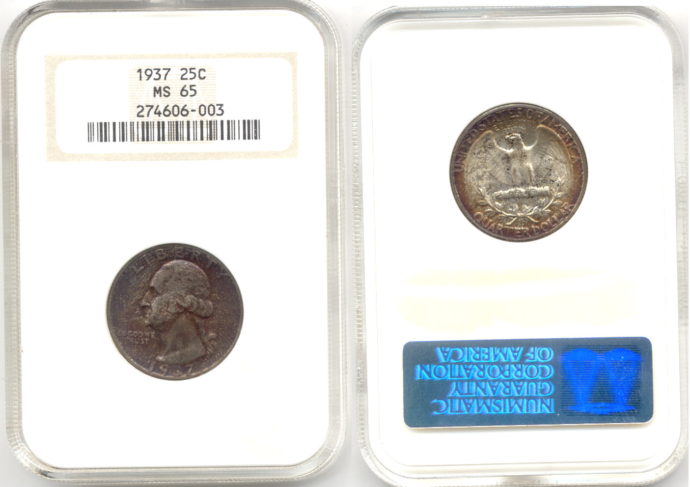 1937 Washington Quarter NGC MS-65