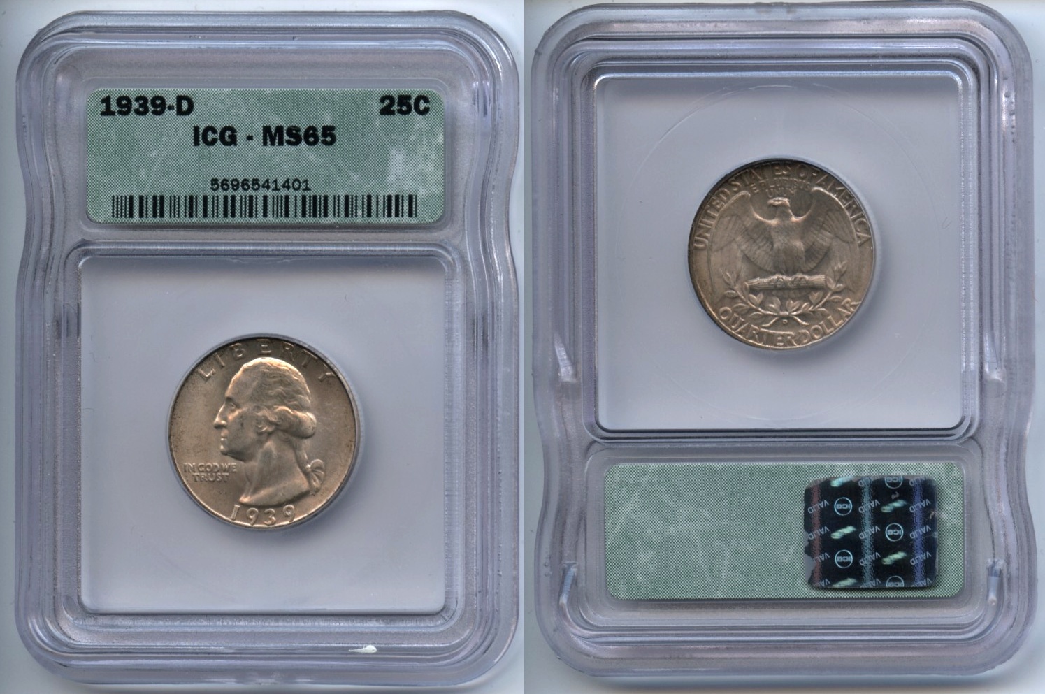 1939-D Washington Quarter ICG MS-65