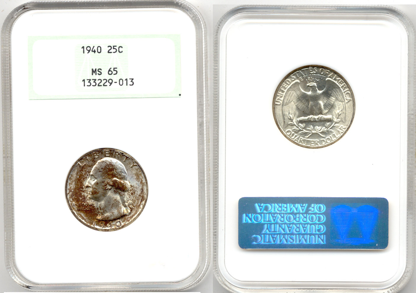 1940 Washington Quarter NGC MS-65