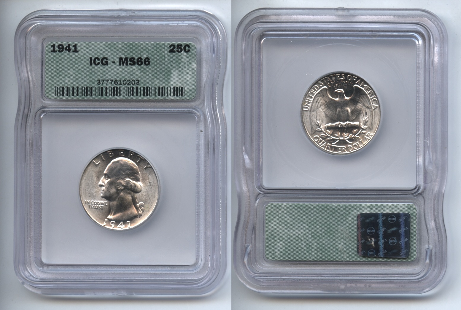 1941 Washington Quarter ICG MS-66