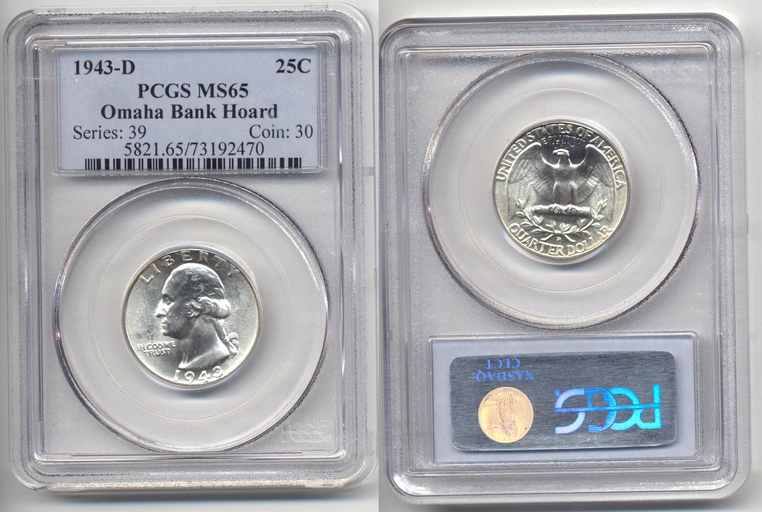 1943-D Washington Quarter PCGS MS-65 a