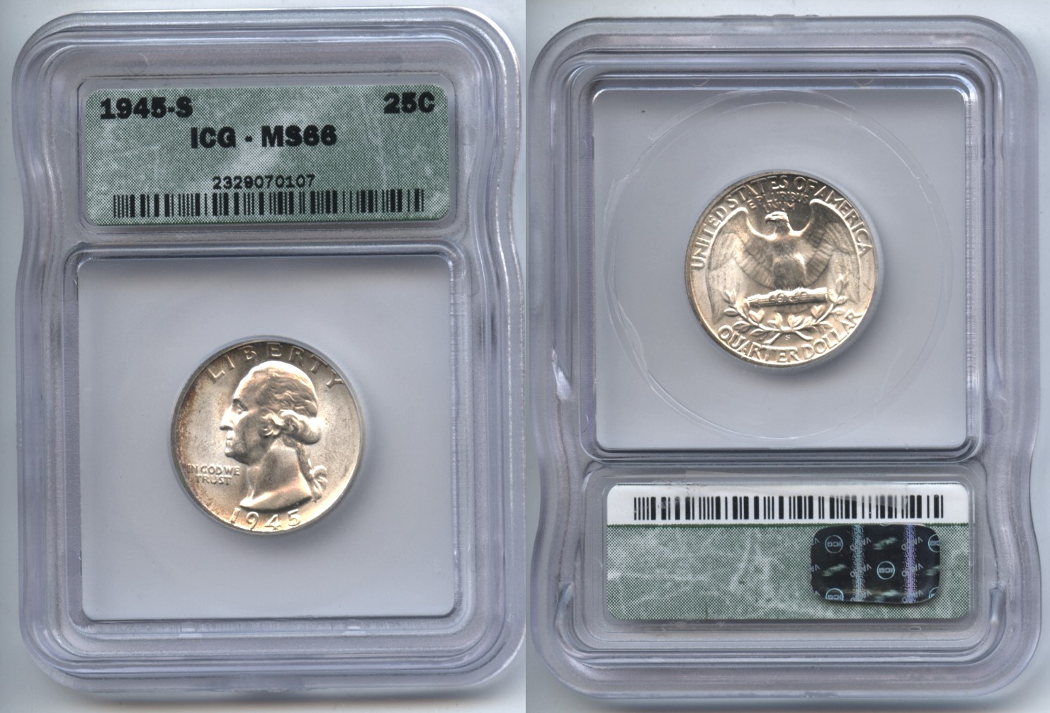 1945-S Washington Quarter ICG MS-66