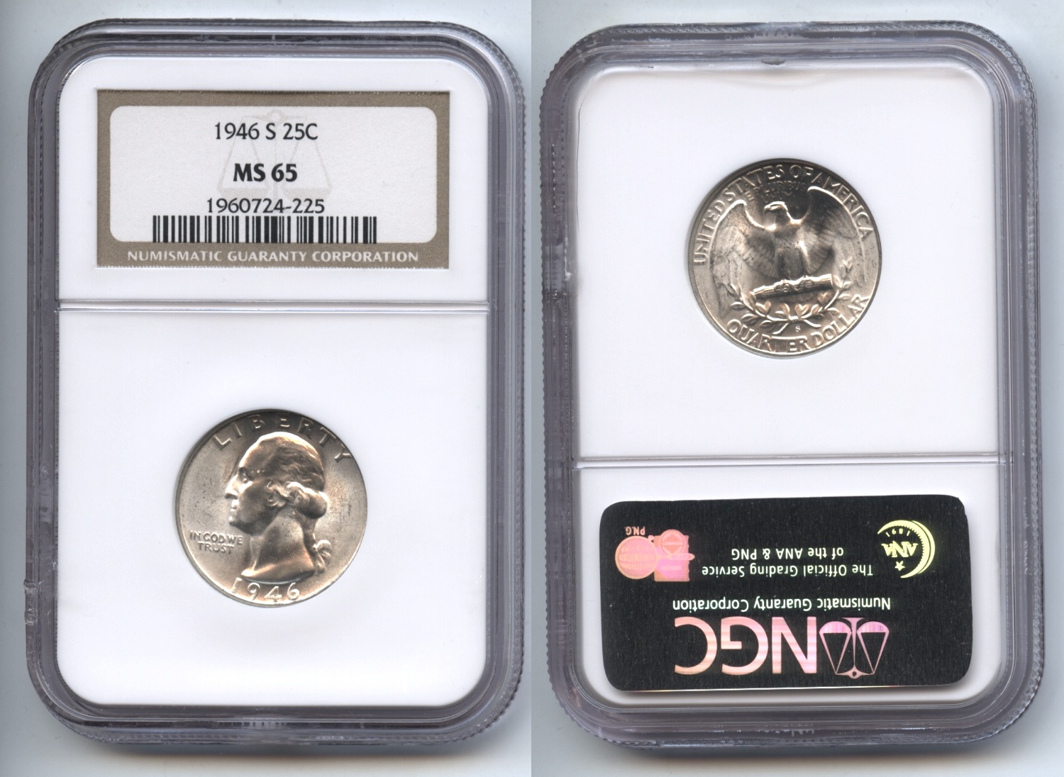 1946-S Washington Quarter NGC MS-65 #e