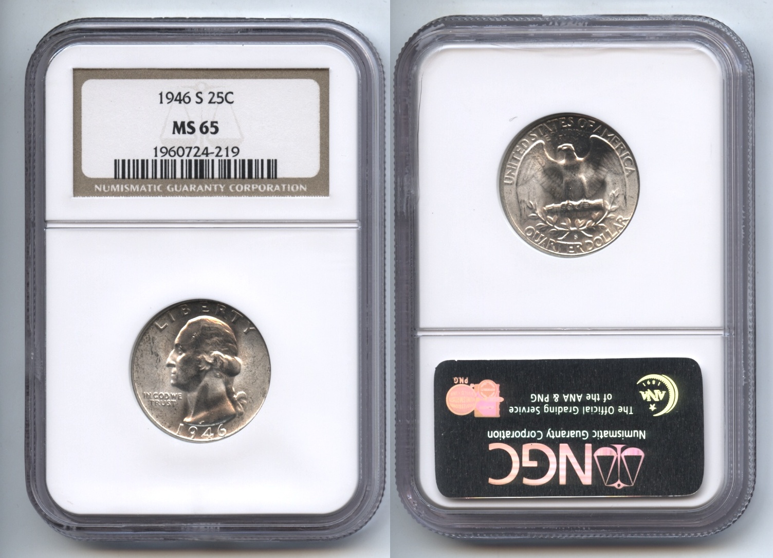 1946-S Washington Quarter NGC MS-65 #h