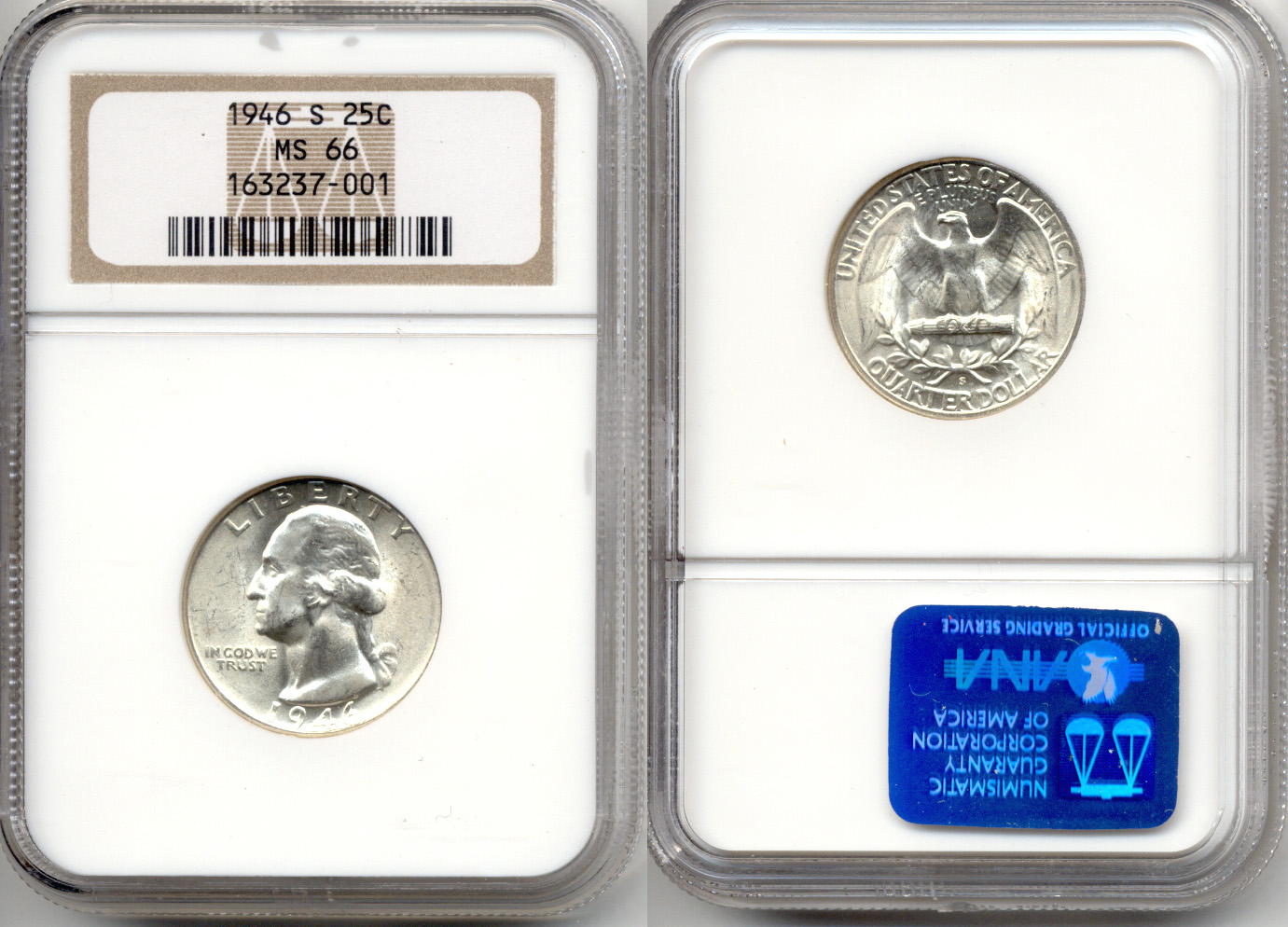 1946-S Washington Quarter NGC MS-66 a