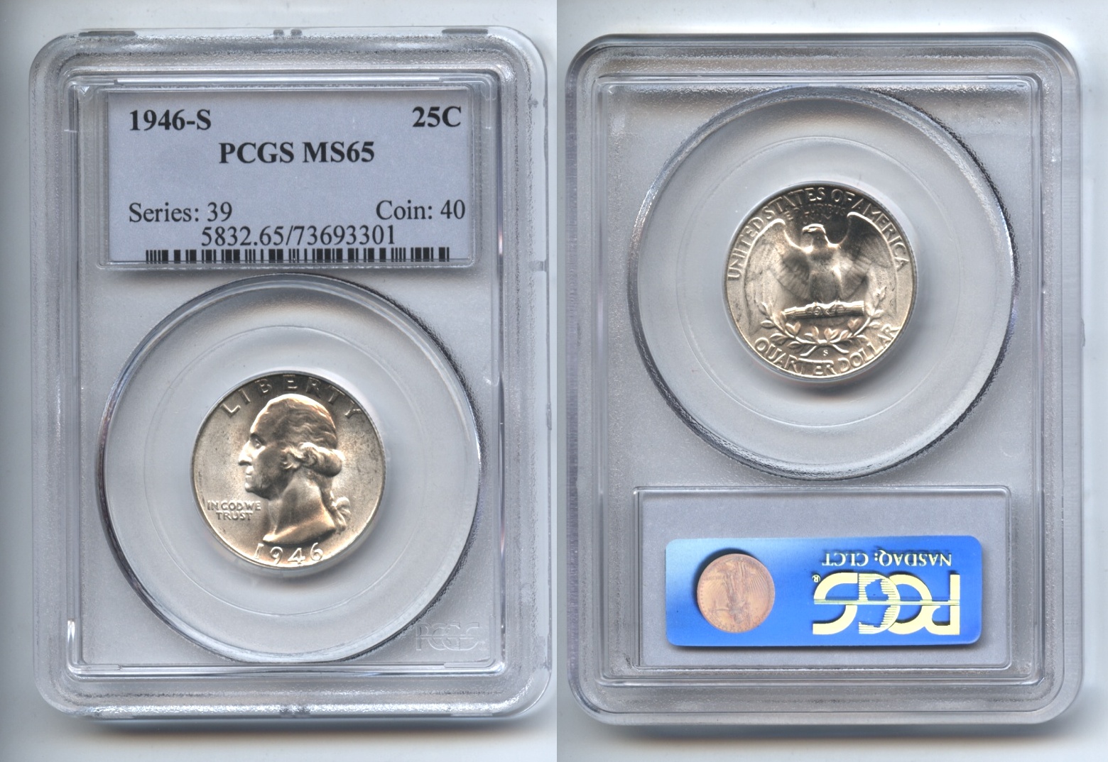 1946-S Washington Quarter PCGS MS-65