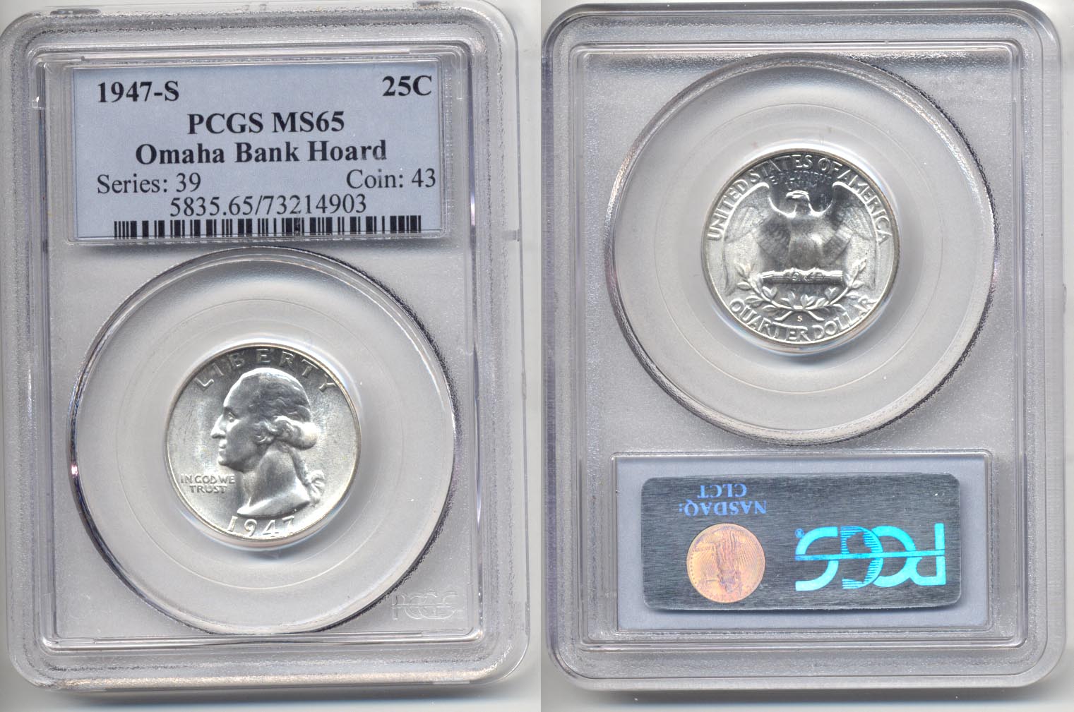 1947-S Washington Quarter PCGS MS-65 d