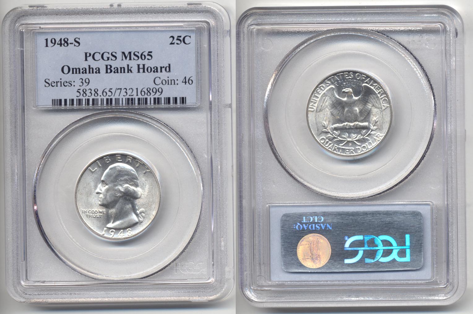 1948-S Washington Quarter PCGS MS-65