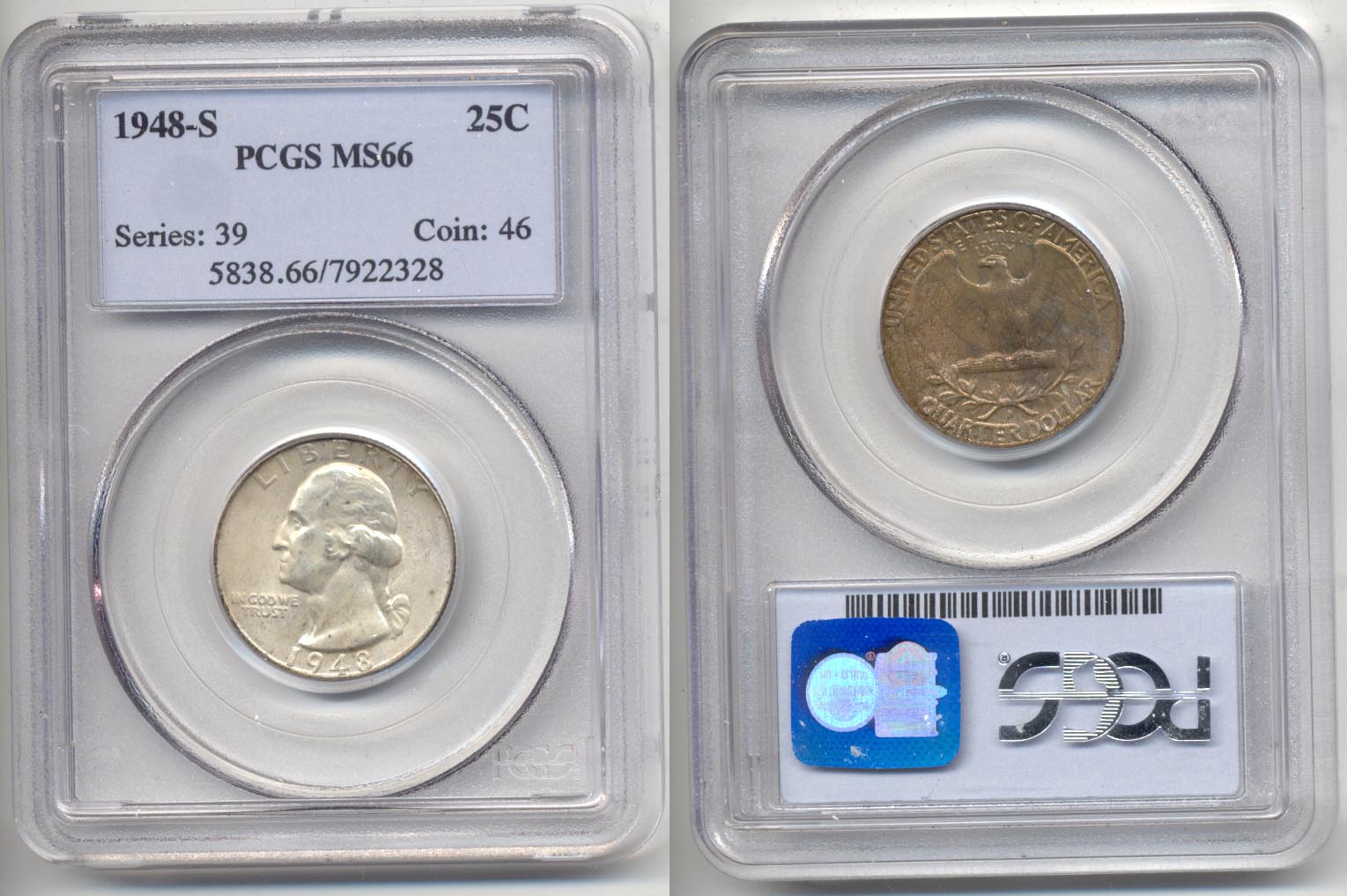 1948-S Washington Quarter PCGS MS-66
