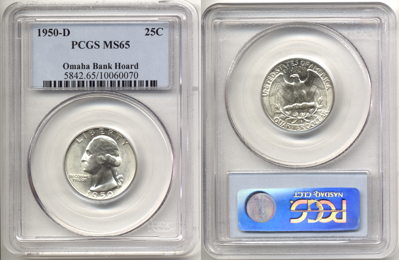 1950-D Washington Quarter PCGS MS-65