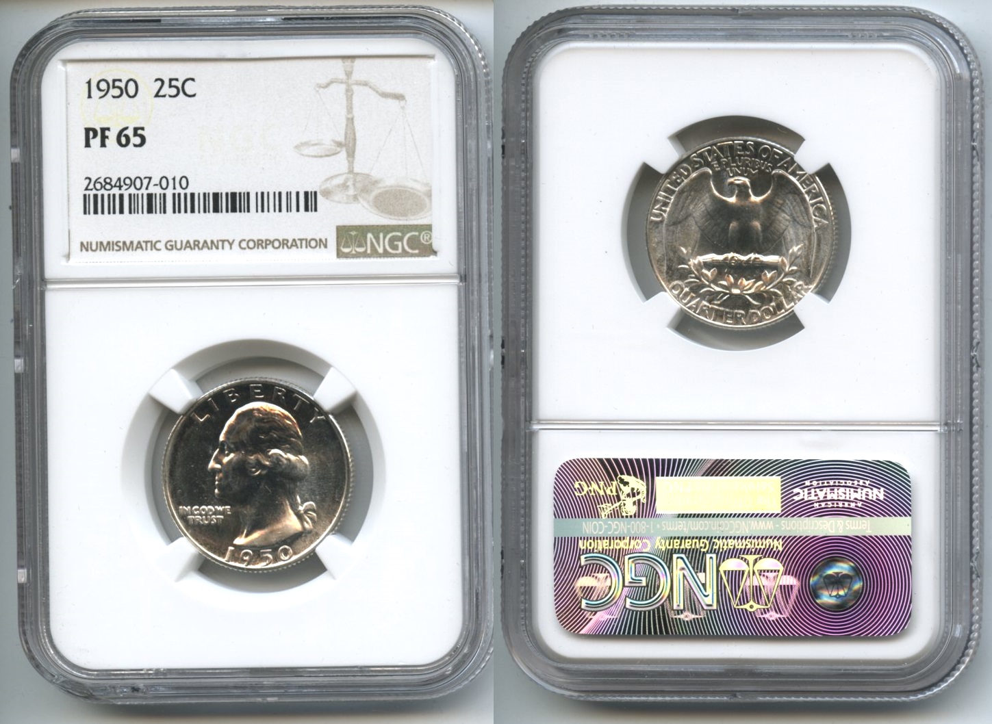 1950 Washington Quarter NGC Proof-65