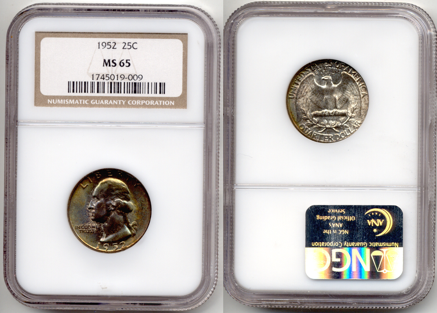 1952 Washington Quarter NGC MS-65