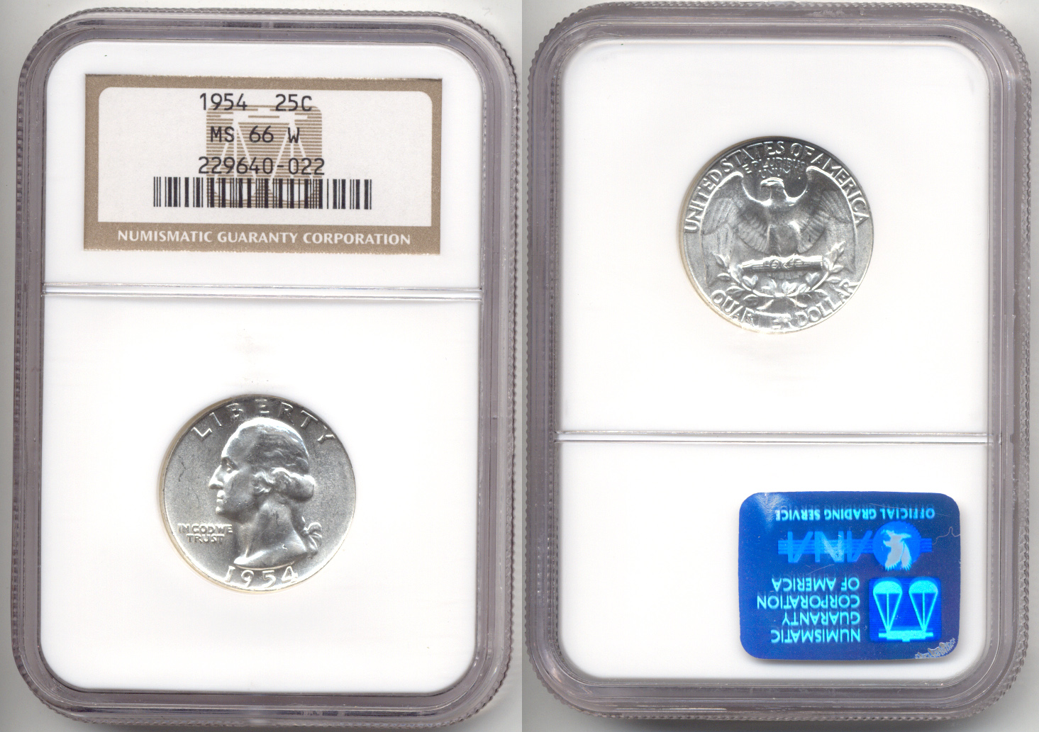 1954 Washington Quarter NGC MS-66