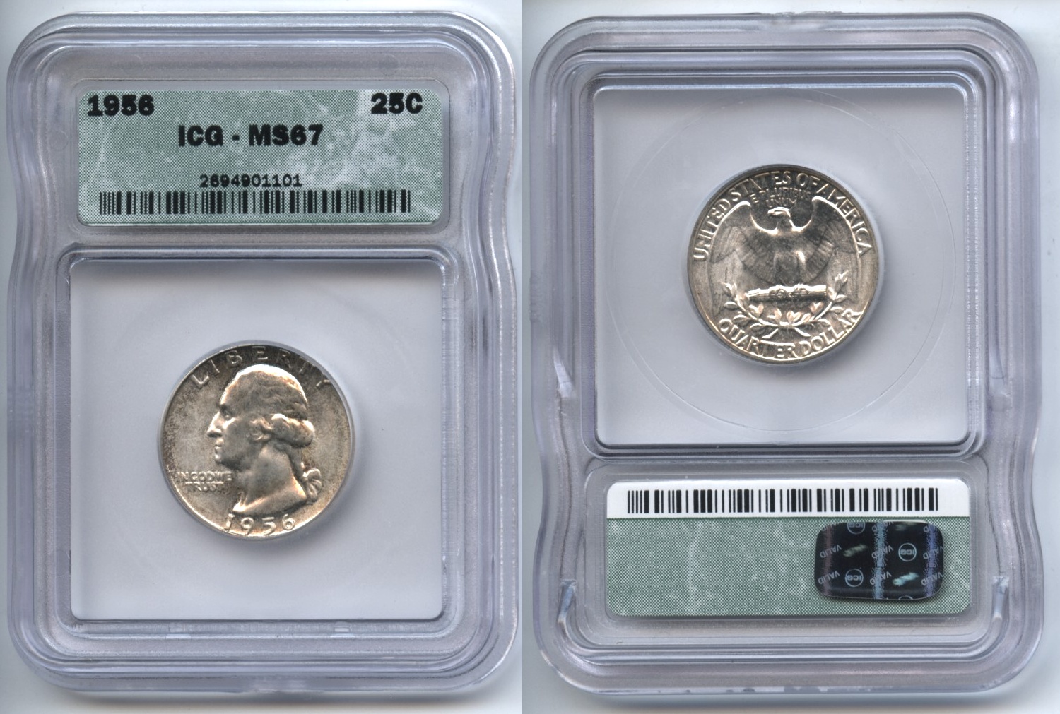 1956 Washington Quarter ICG MS-67