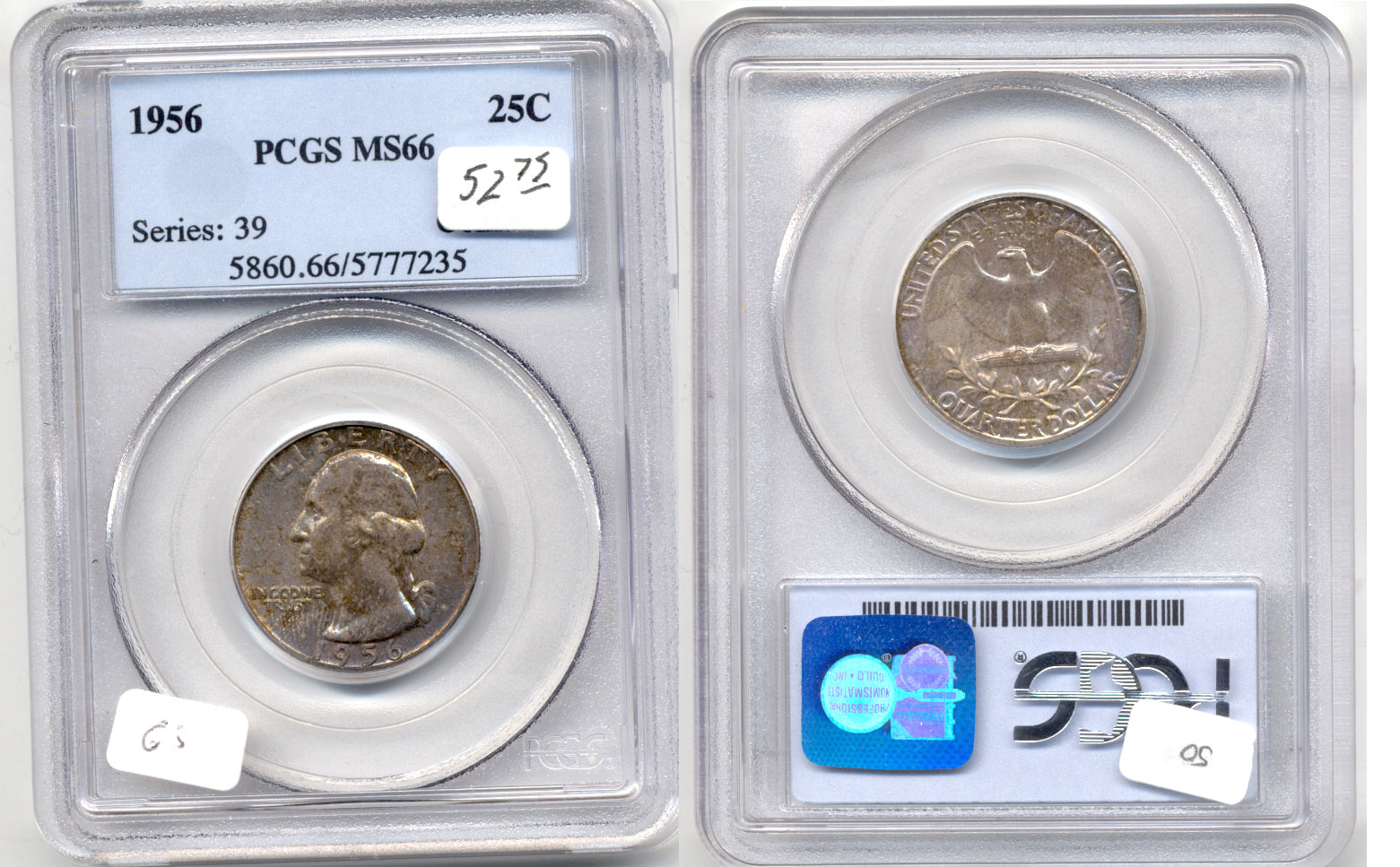 1956 Washington Quarter PCGS MS-66