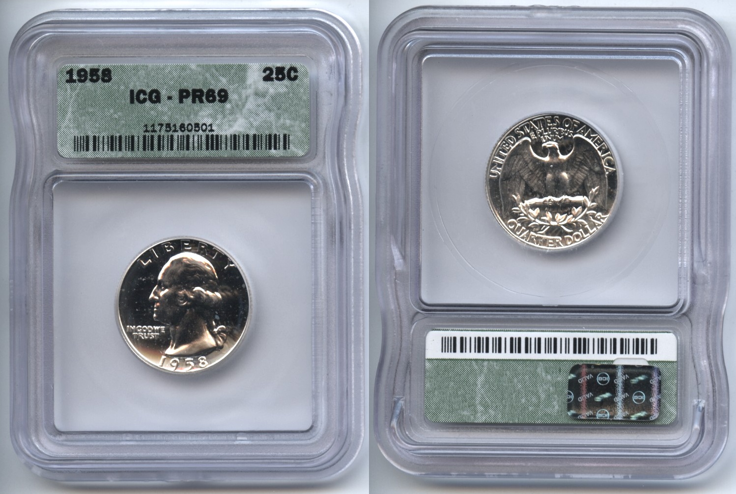 1958 Washington Quarter ICG Proof-69