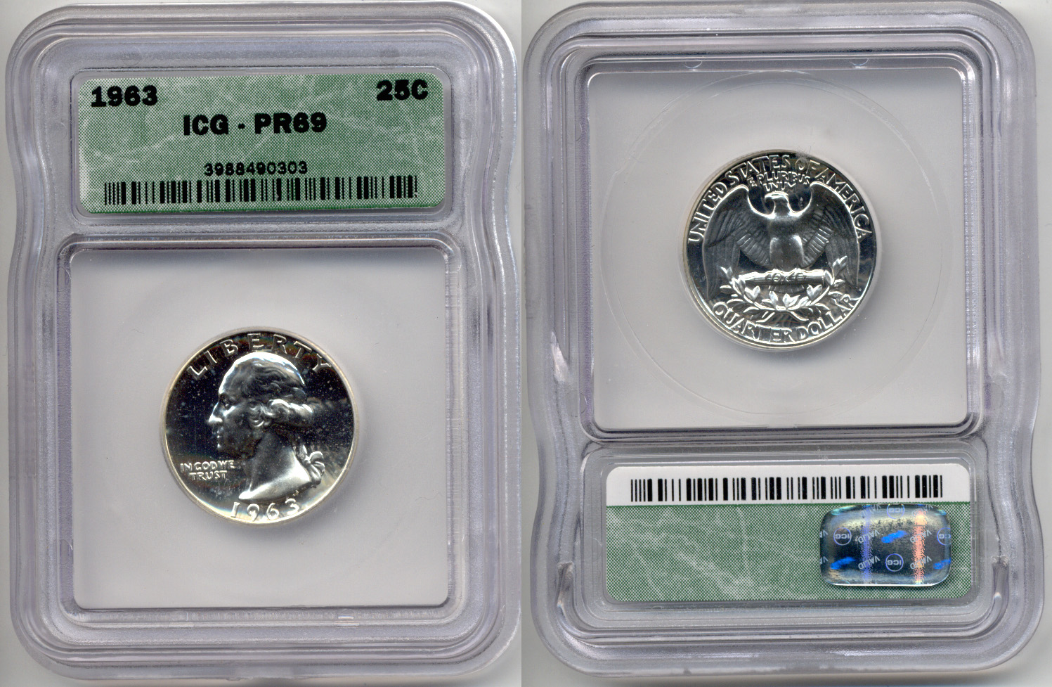 1963 Washington Quarter ICG Proof-69