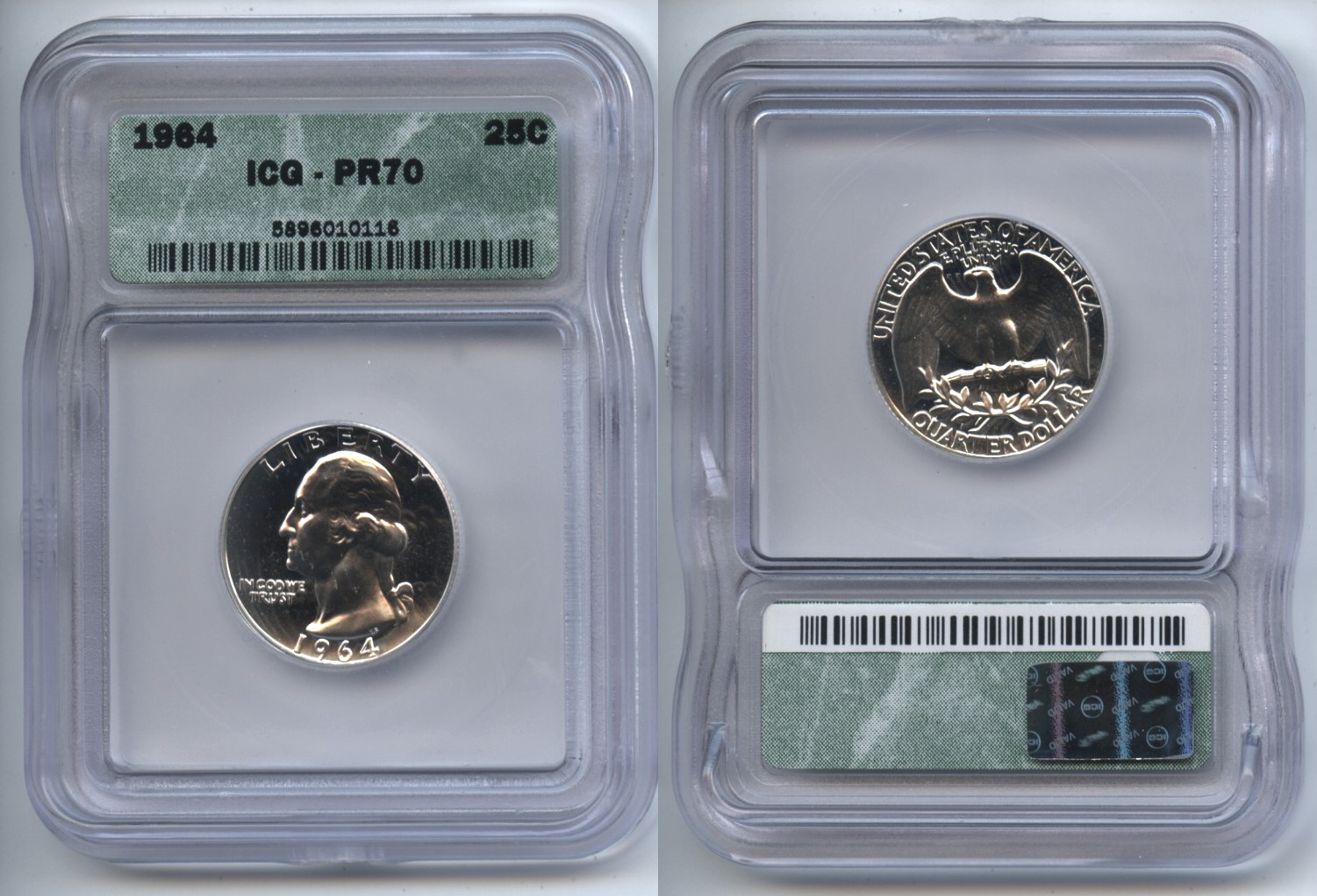 1964 Washington Quarter ICG Proof-70