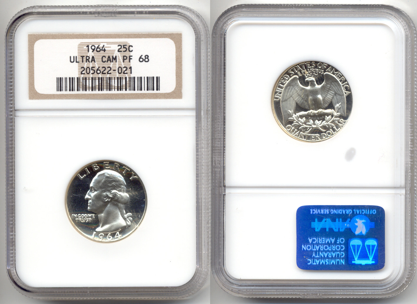 1964 Washington Quarter NGC Proof-68 Ultra Cameo