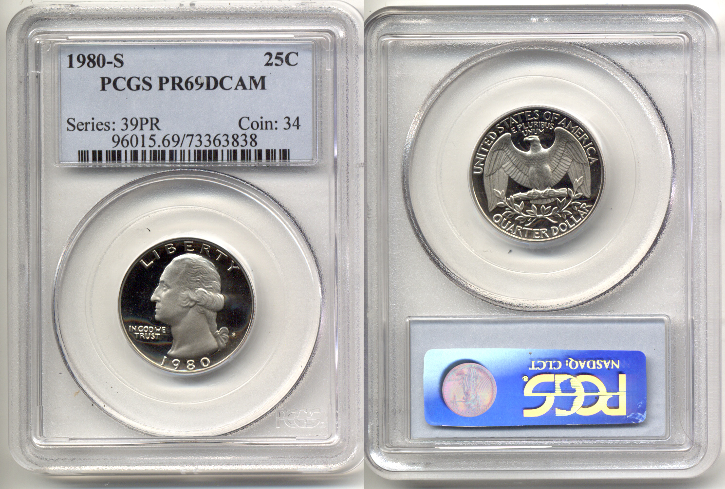 1980-S Washington Quarter PCGS Proof-69 Deep Cameo e