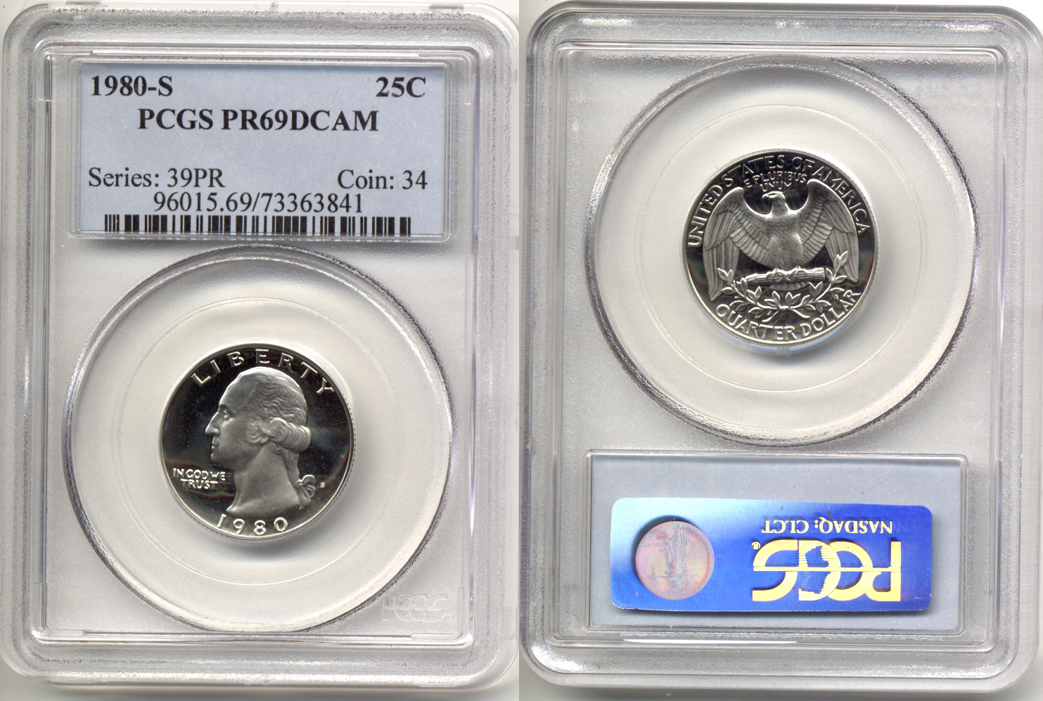 1980-S Washington Quarter PCGS Proof-69 Deep Cameo f