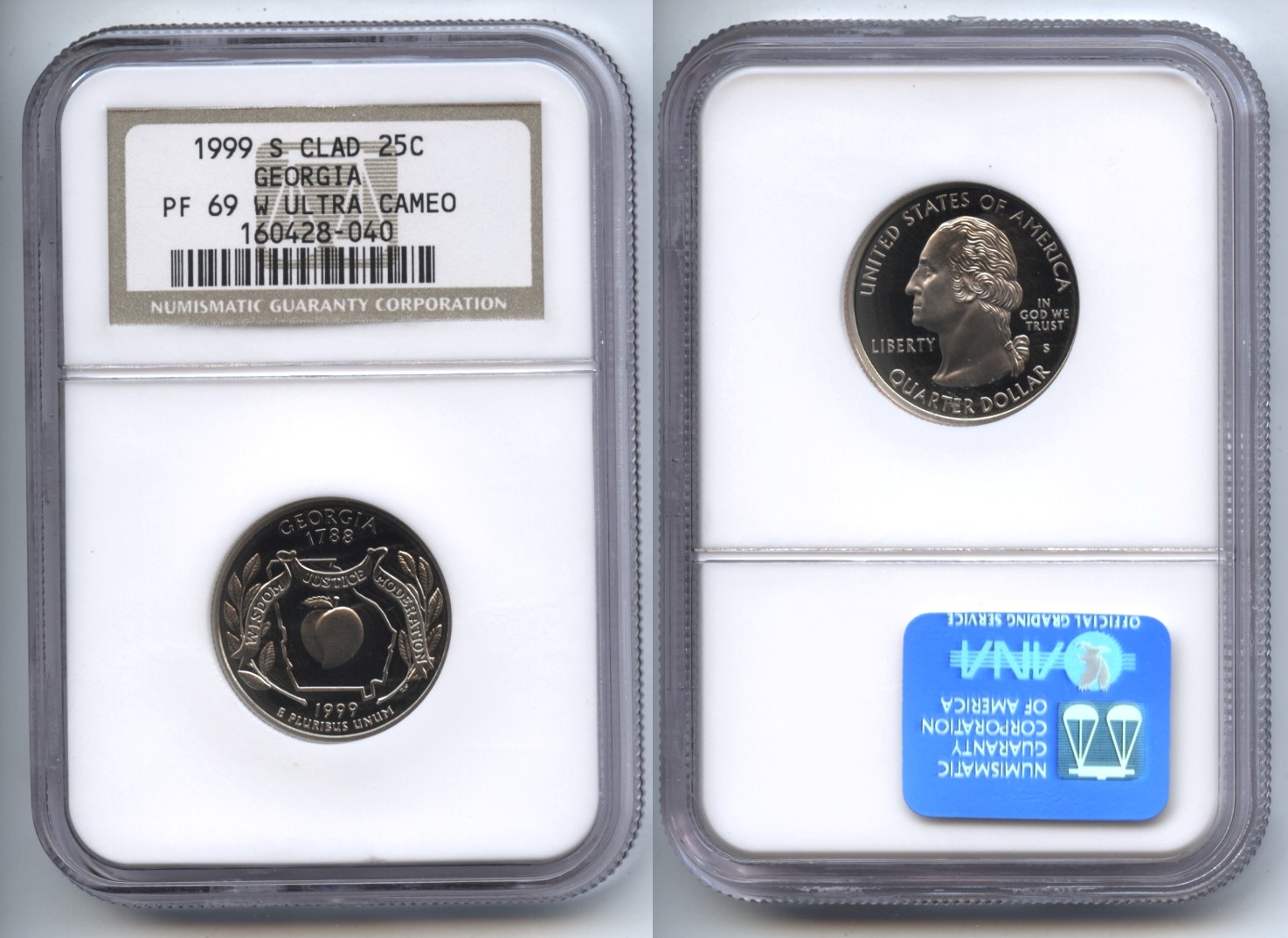 1999-S Georgia Clad State Quarter NGC Proof-69 Ultra Cameo