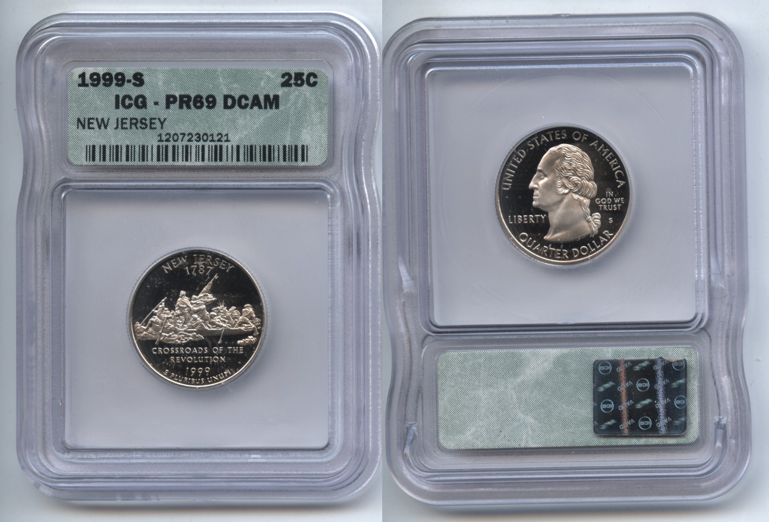 1999-S New Jersey Clad State Quarter ICG Proof-69 Deep Cameo