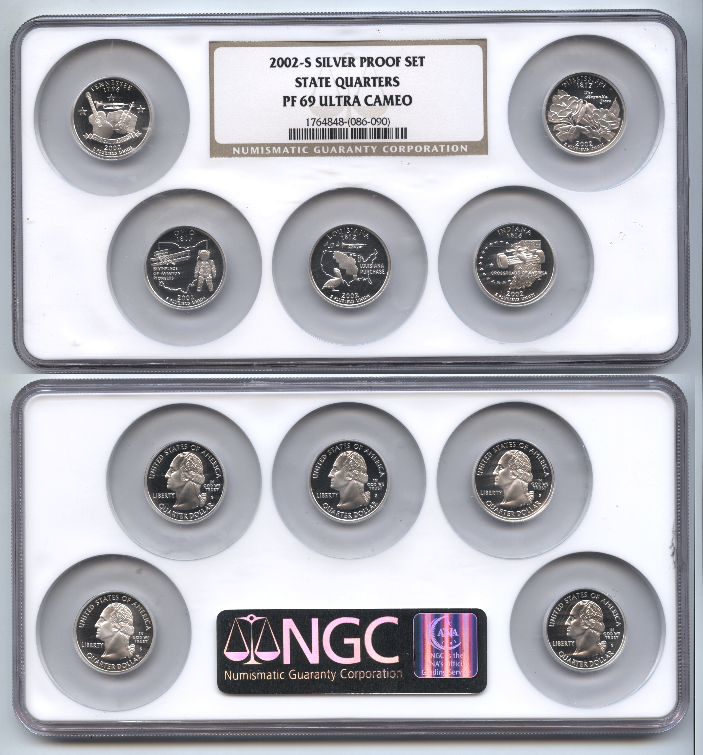 2002-S Silver Proof Set NGC Proof-69 Ultra Cameo