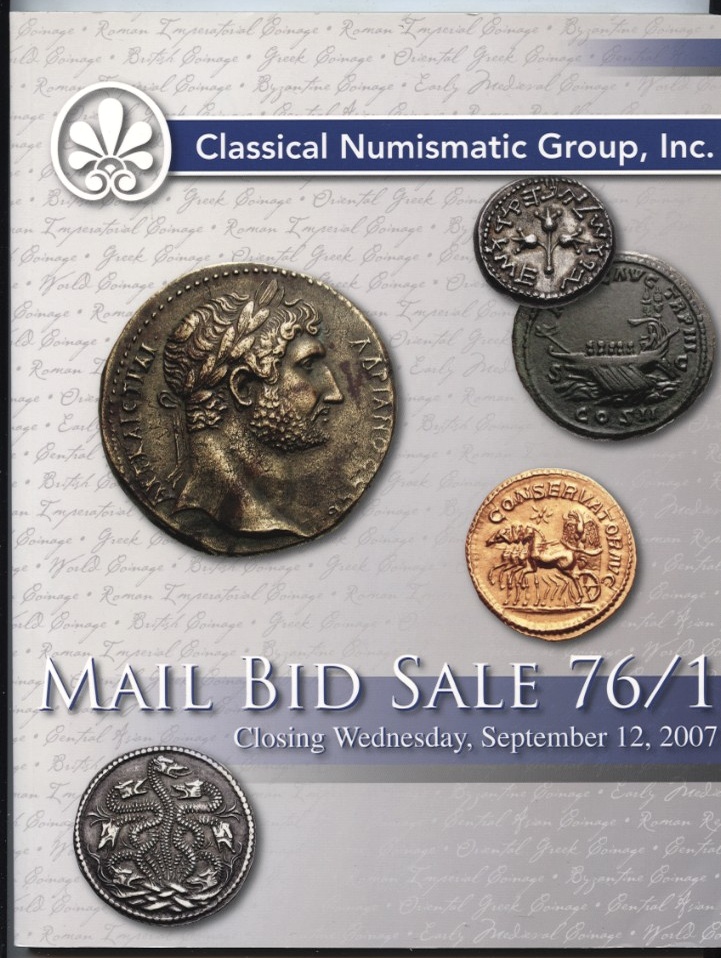 Classical Numismatic Group Mail Bid Sale Auction 76/1 September 2007