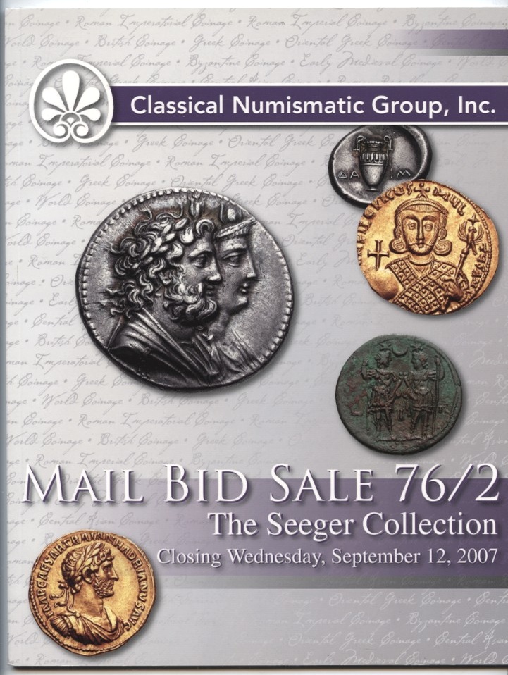 Classical Numismatic Group Mail Bid Sale Auction 76/2 September 2007