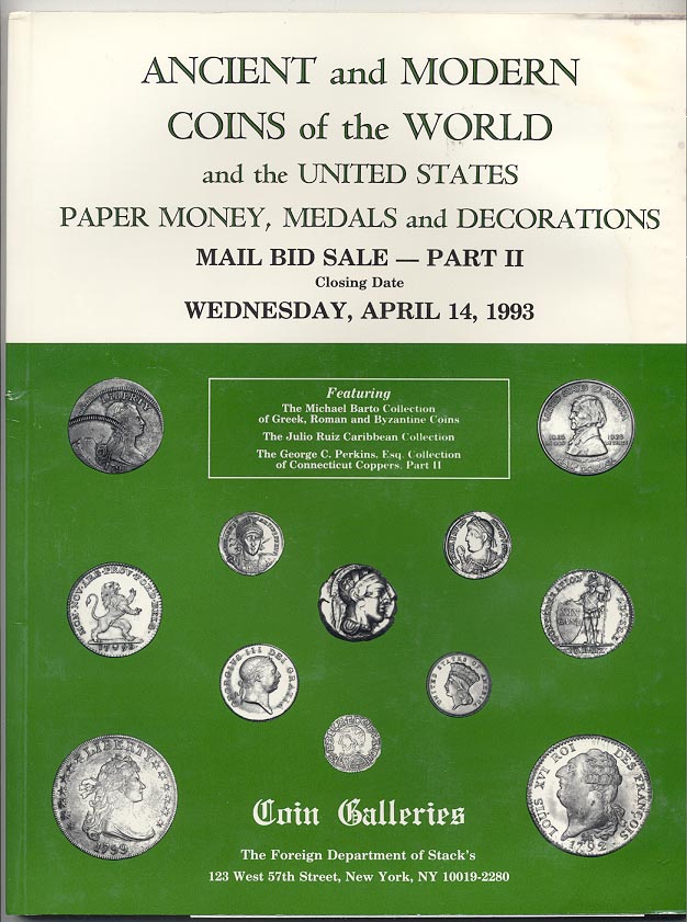 Stacks Coin Galleries Mail Bid Sale April 1993