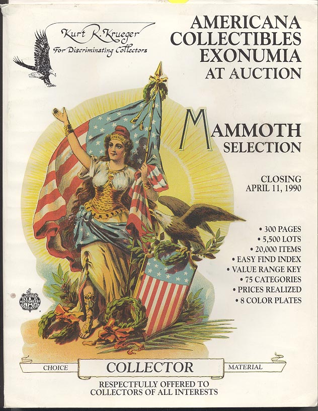 Kurt R Krueger Americana Collectibles Exonumia Auction April 1990