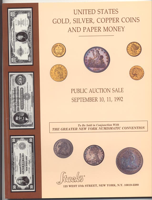 Stacks United States Gold Silver and Copper Coins Sale September 1992